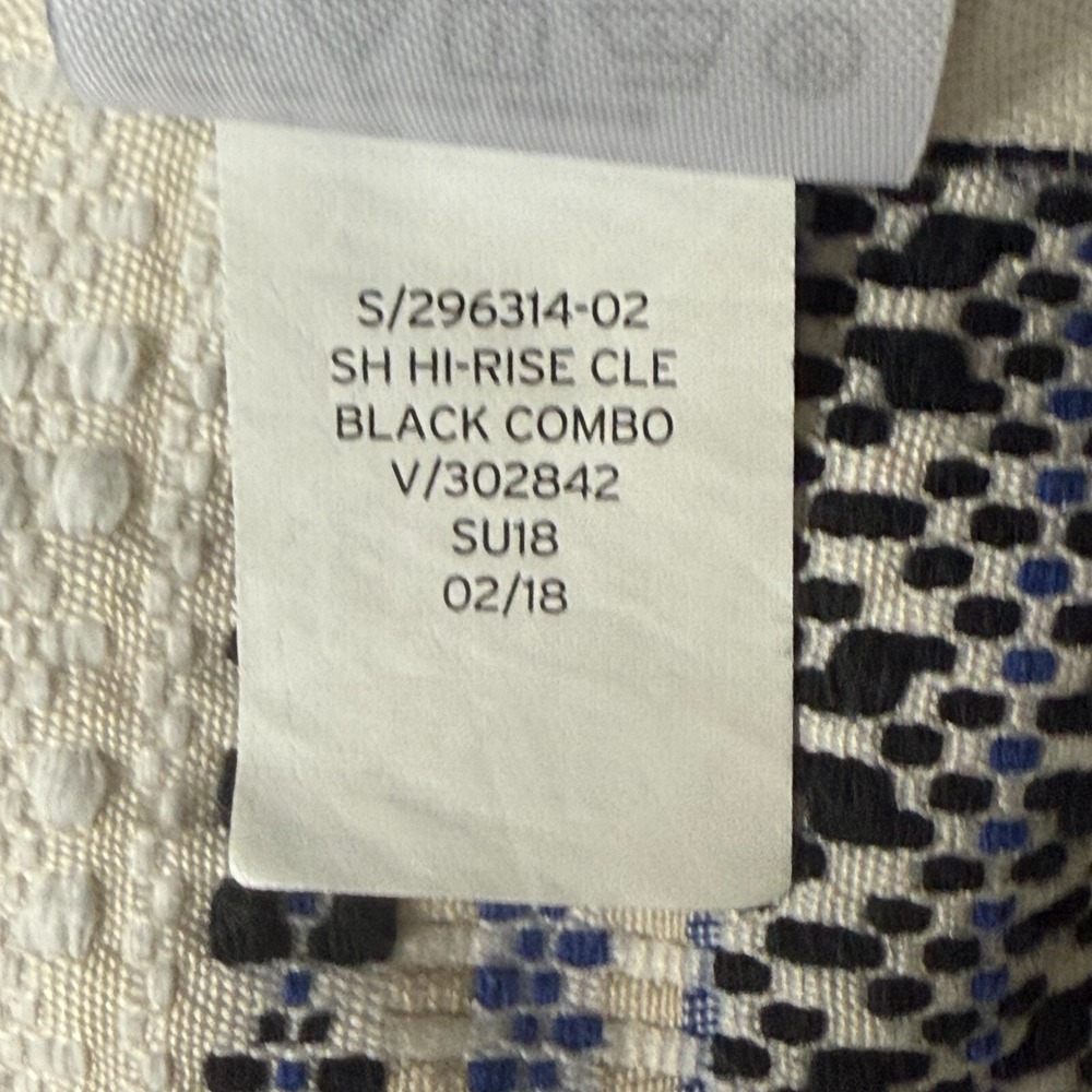 Gap Shorts Womens 12 Blue Black White Woven High Rise Side Zip Cotton Blend Boho - Picture 13 of 14